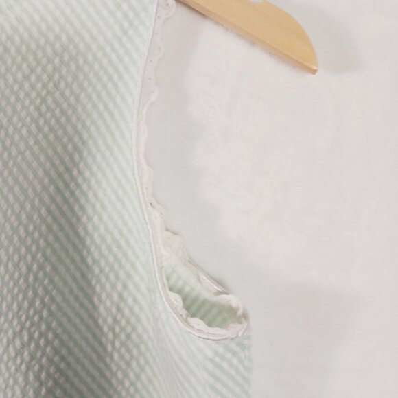 Miss Elaine, Small Sleeveless short Nightgown, Mint Green/White W/ Embroidery... - Picture 8 of 13